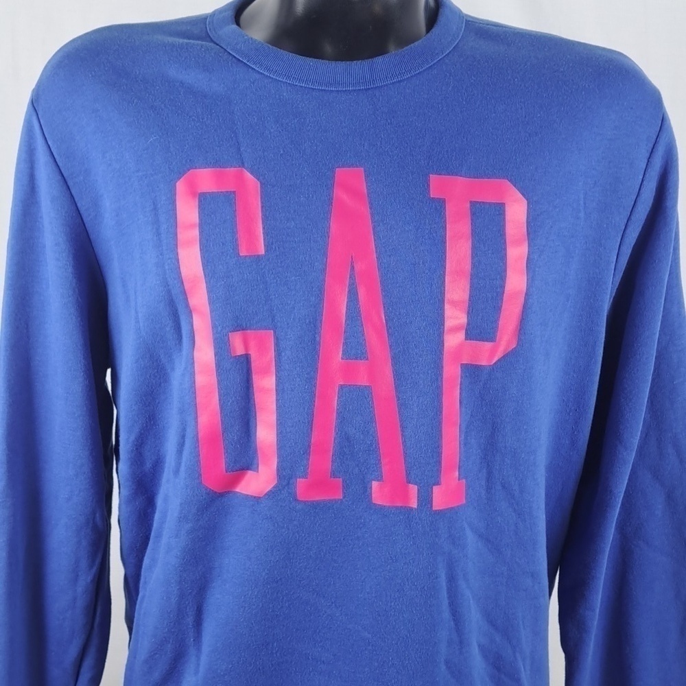 Gap Classic spell out logo Women's royal blue & pink LG pullover sweatshirt
